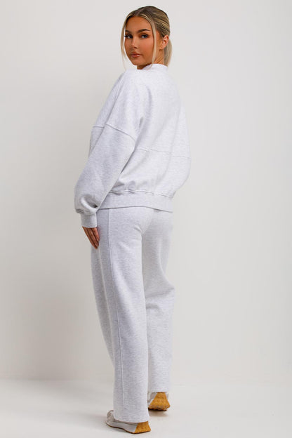 AVRA | Sudadera Bomber con Pantalones de Chándal Gris